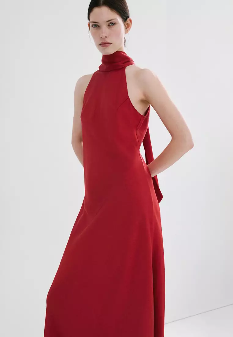 Halter-Neck Dress With Bow