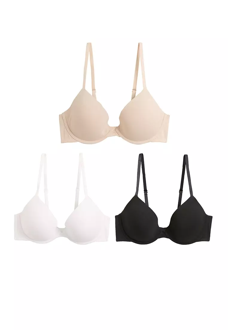 Buy Marks & Spencer Pack Of 3 Non Wired Plunge T Shirt Bras In Multiple  Colors