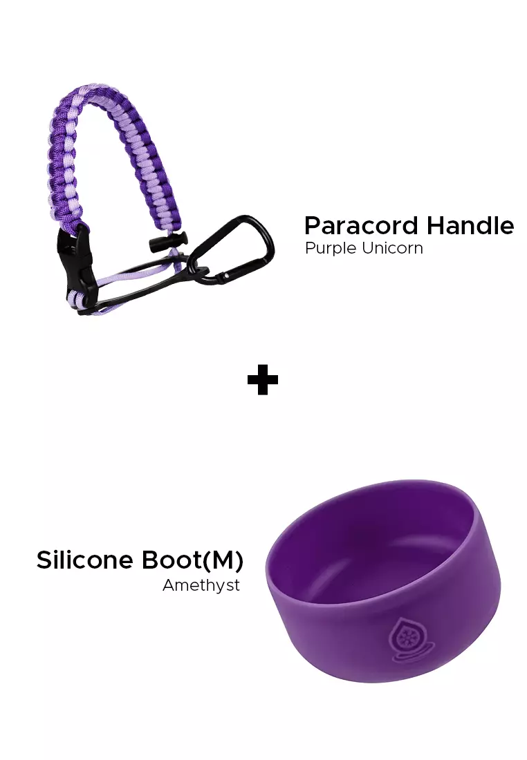 Paracord Handle + Silicone Sleeve Boot for Aquaflask Hydro Flask