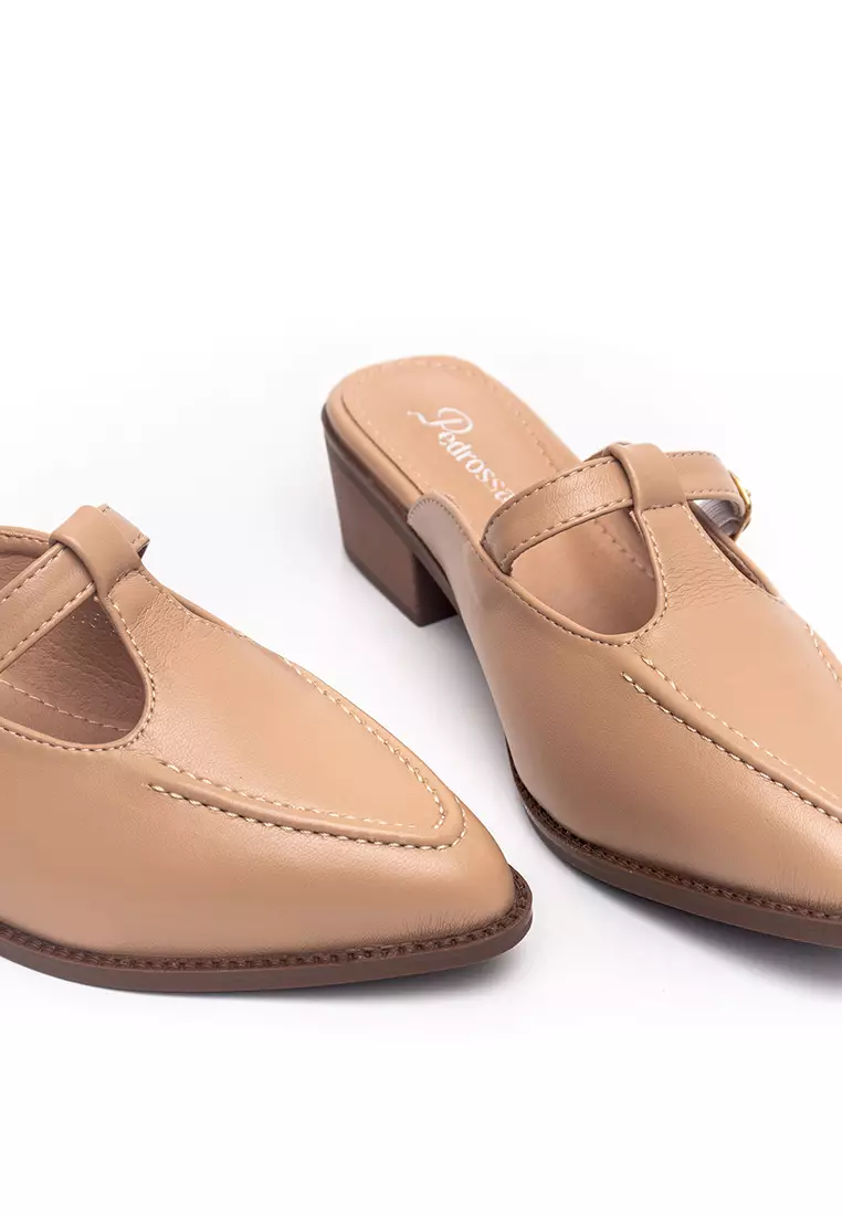 Calista Heels Mules in Apricot