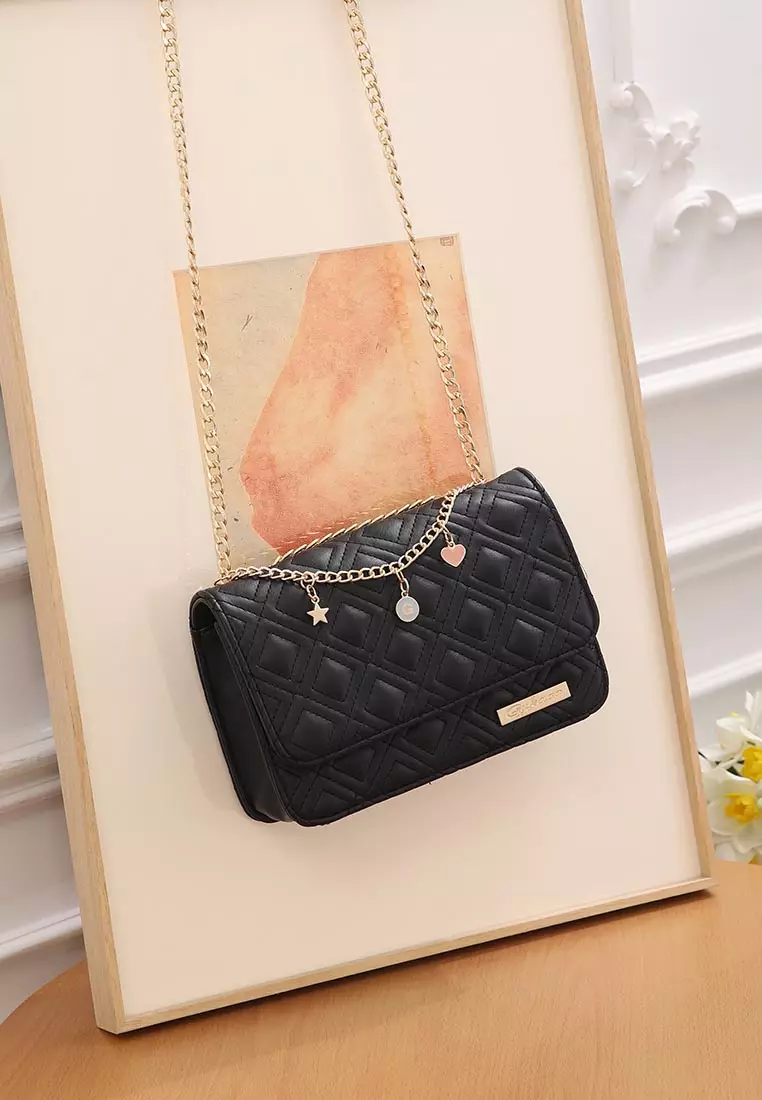 GYKACO MEGUMI Black - Tas Wanita Sling Bag - Fashion Top Handle Bag (Import)