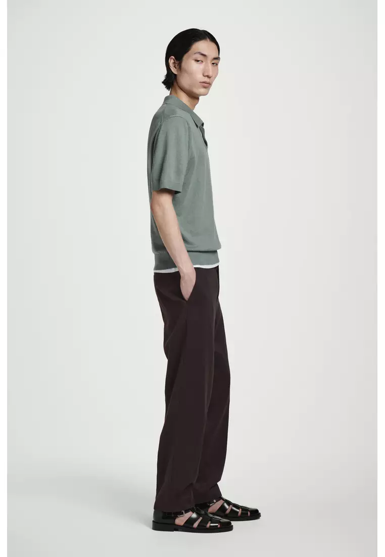 KNITTED LINEN POLO SHIRT