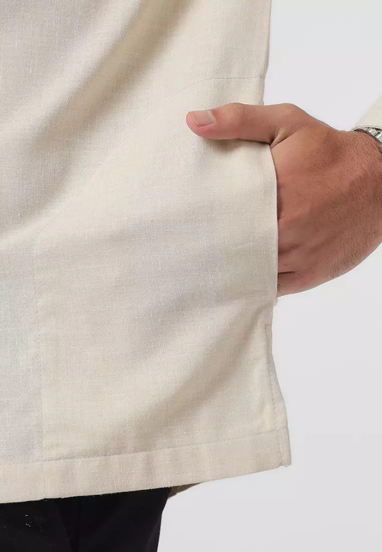 Kemeja Koko Pria Lengan Panjang Baju Muslim Pria BILAL BEIGE