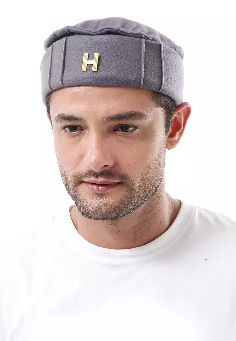 Kai Topi Peci Polos Pria Simple Design Material Plece ORIGINAL - Gray