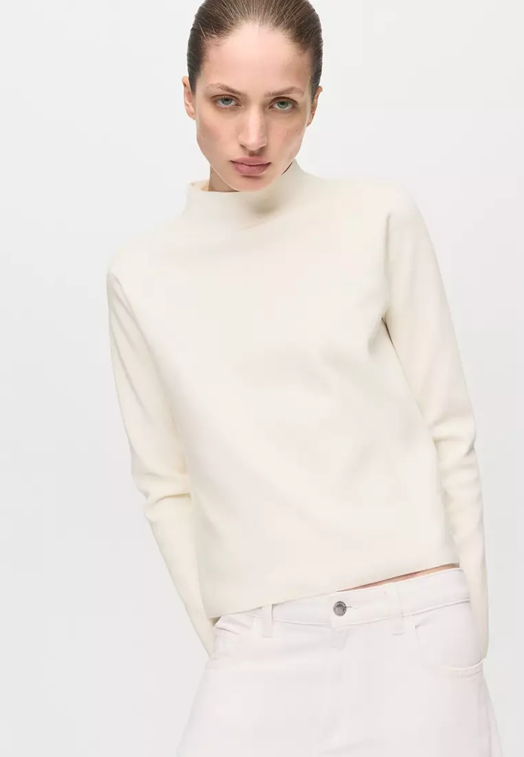 Knitted Sweater With Perkins Neck