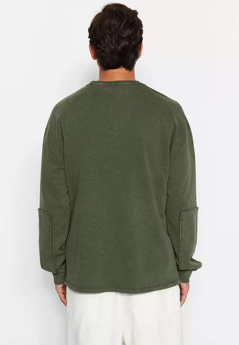 Faded Effect Cotton Sweatshirt