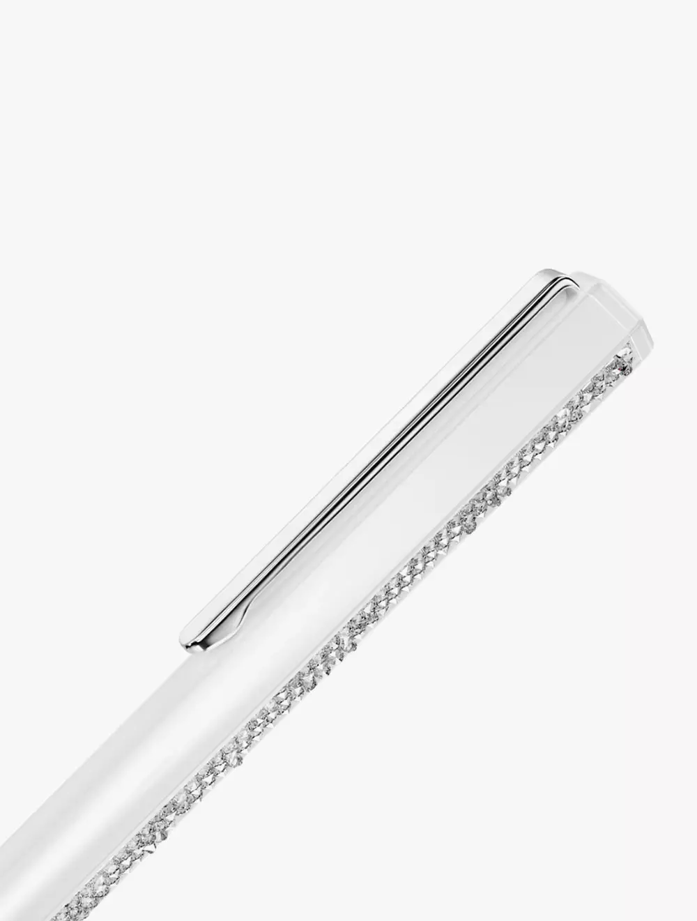 Crystal Shimmer Ballpoint Pen, White Lacquered, Chrome Plated - White