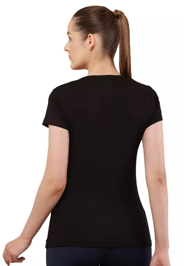 Premium Black Women's Eco-Stretch Bamboo Training T-Shirt