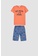 DeFacto orange Regular Fit Printed Short Sleeve Cotton T-Shirt and Shorts Set 75EB1KA3418EE5GS_1