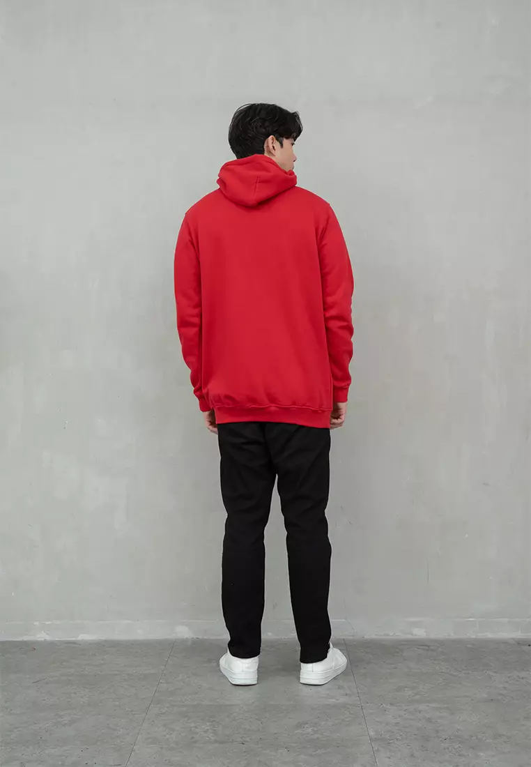 Houseofcuff Jaket Jumper Hoodie Tebal Premium Glow In The Dark Merah Maroon