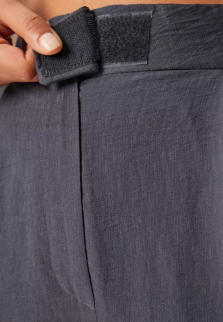 Cotton High Waist Velcro Trousers