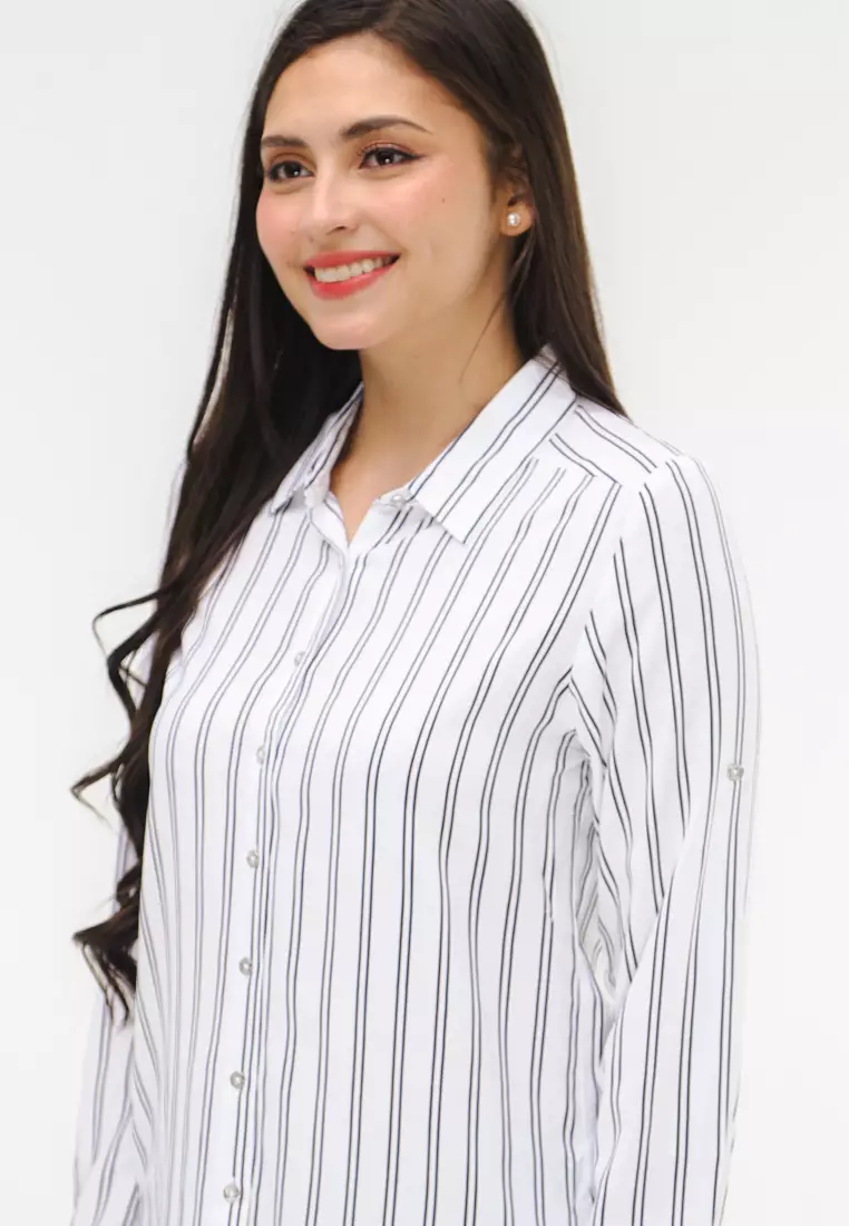 Woven Printed Rayon Long Sleeves Blouse