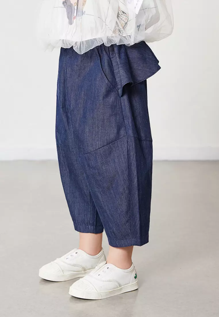 Summer Casual Pants With Ruffle Waist