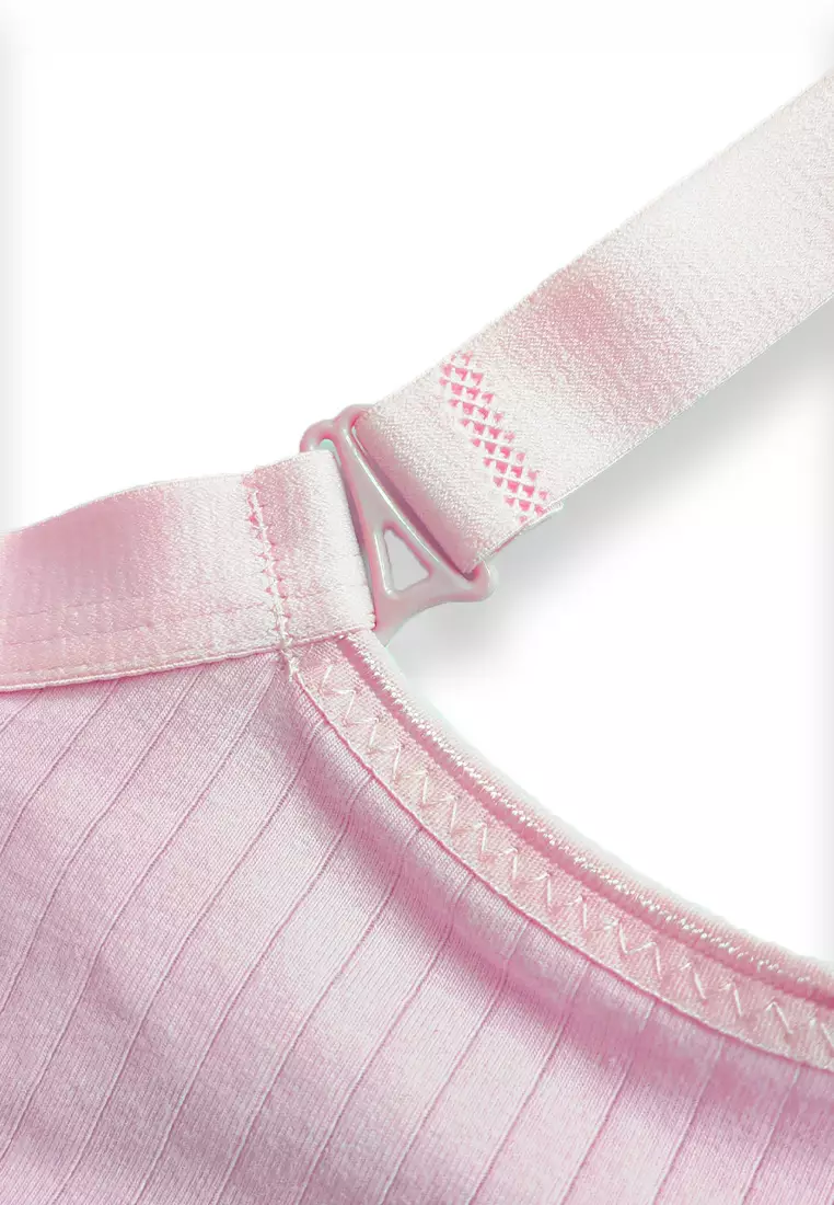Pink Front Snap Wireless Nursing Bra
