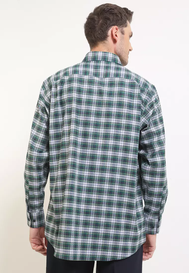 Kemeja Lengan Panjang Pierre Cardin Check Dormire - Grey Regular Casual