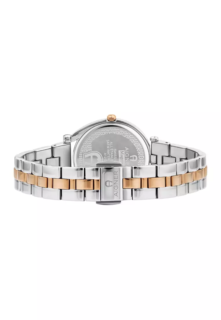 Aigner Magena Swiss Made Quartz White MOP Round Dial Women’s Watch -  A121204B