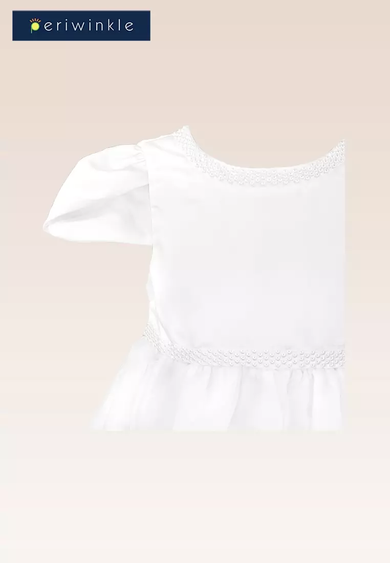 Bambi Girls Pearl White Dress