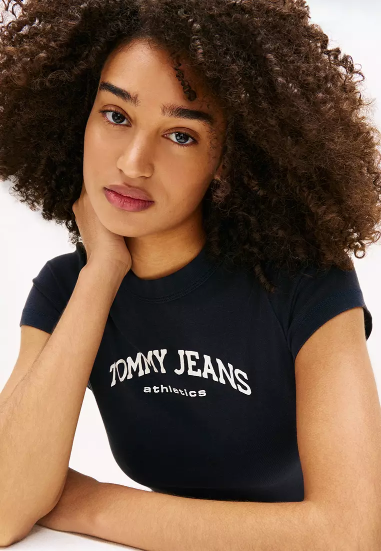 商標修身圓領T恤 - Tommy Jeans