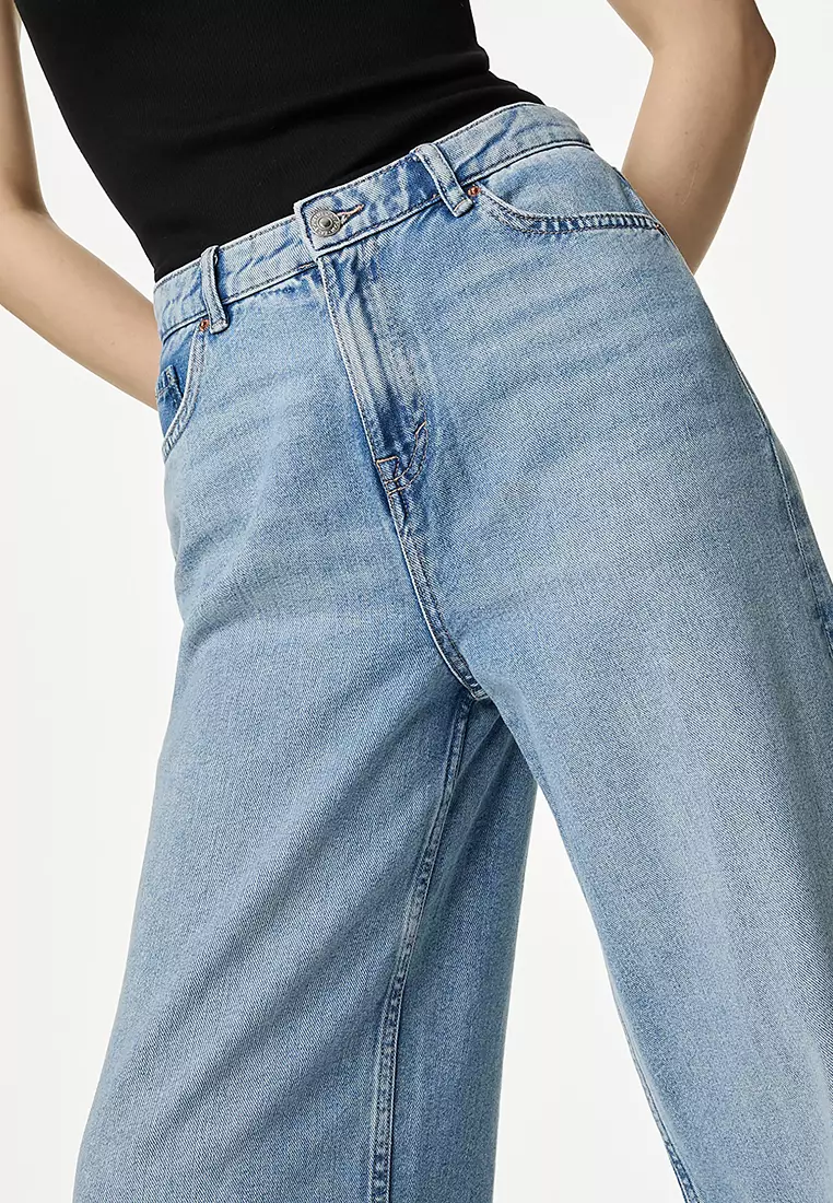 Slouchy Mid Rise Wide Leg Jeans