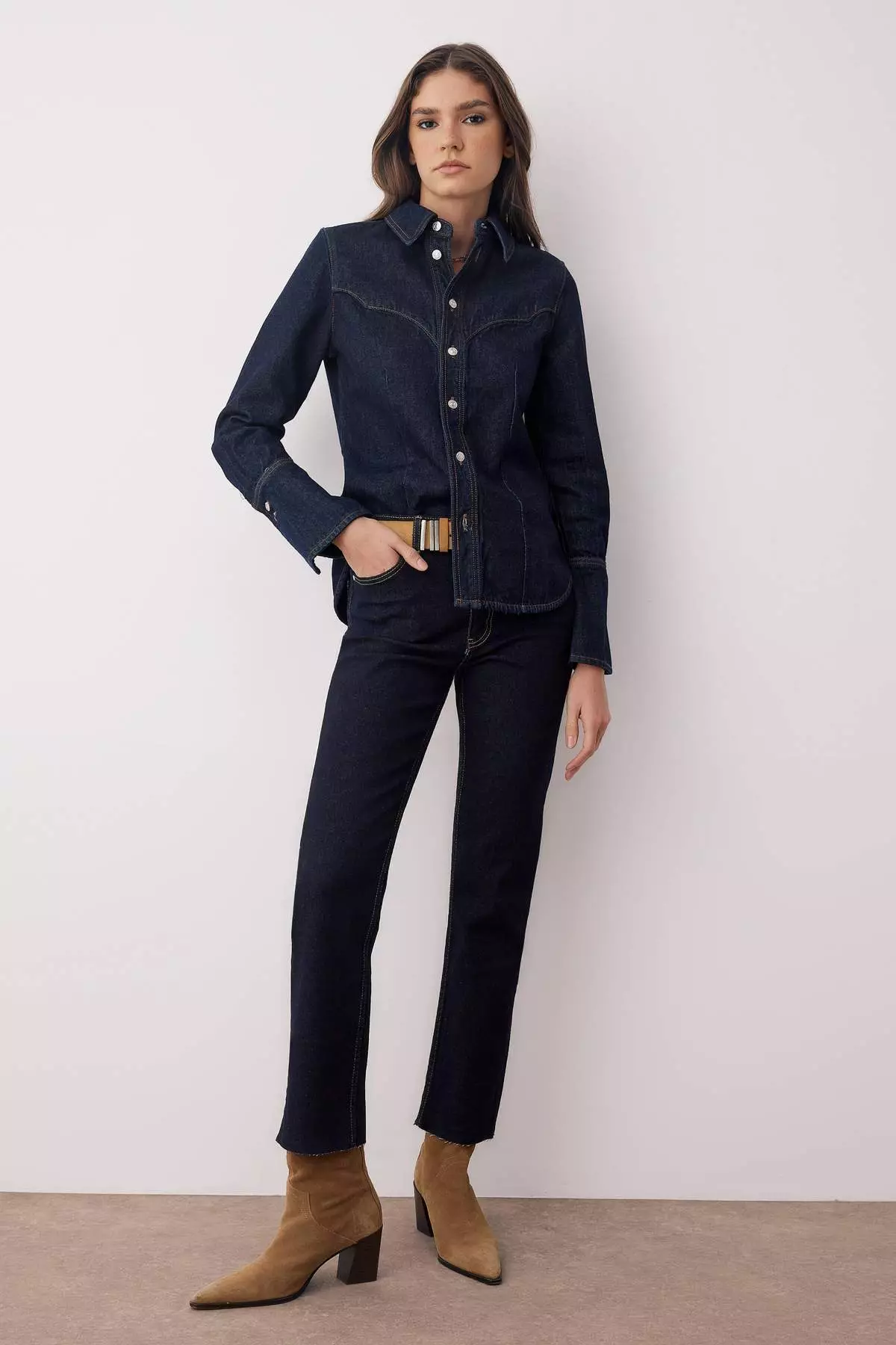 Dark Blue High Waist Comfort Stretch New Mom Jeans