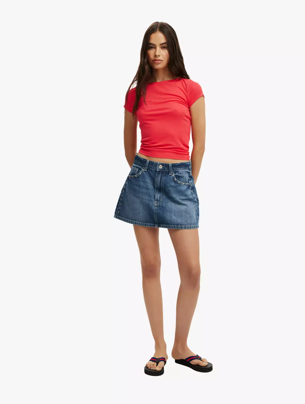 Cotton On - S/S TOPS - Sunday Boat Neck Short Sleeve Top - SUMMER RED