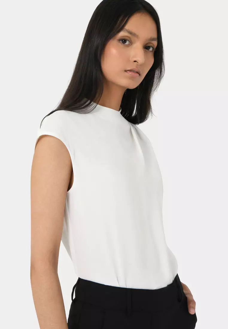 Mallory Draped Shoulder Blouse