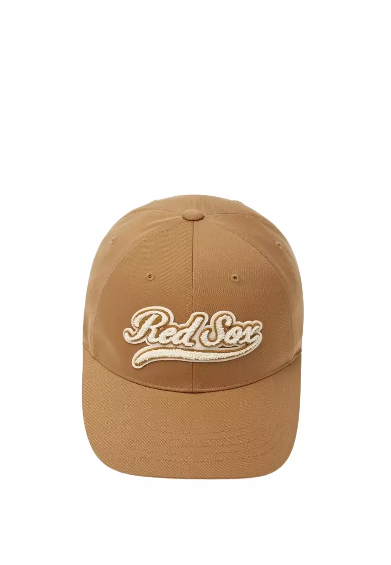Varsity Cursive Fluffy Logo Unstructured Ball Cap - Boston Camel