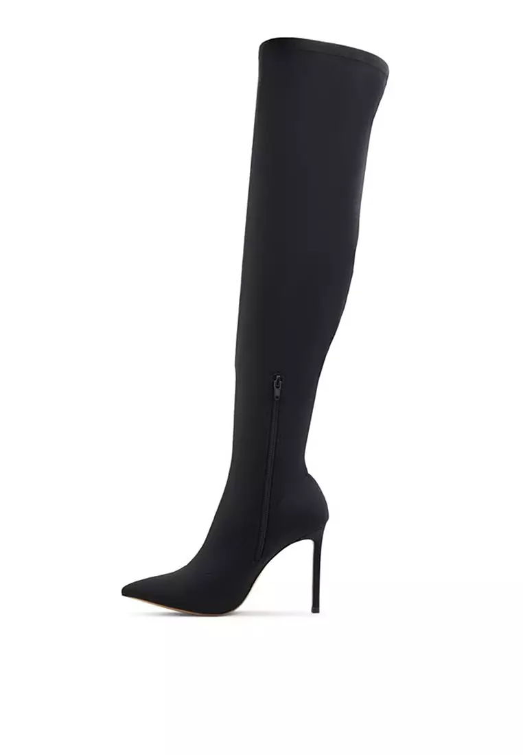 Aldo black suede deals knee high boots