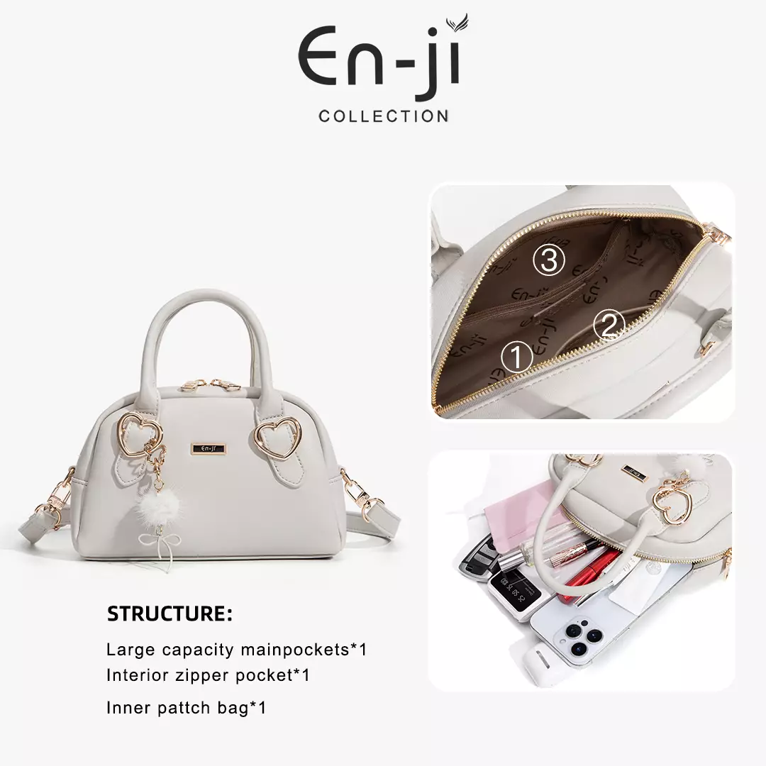 En-Ji Misora Slingbag Wanita Warna Cream