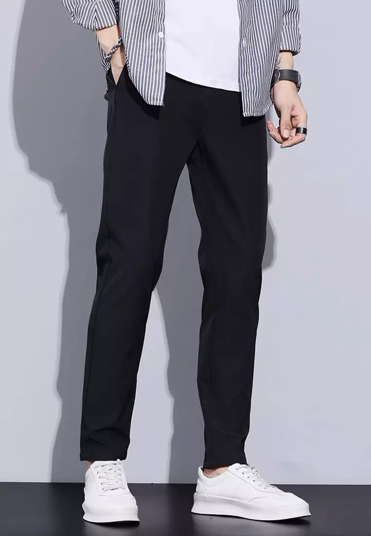 彈性腰圍修腳西褲