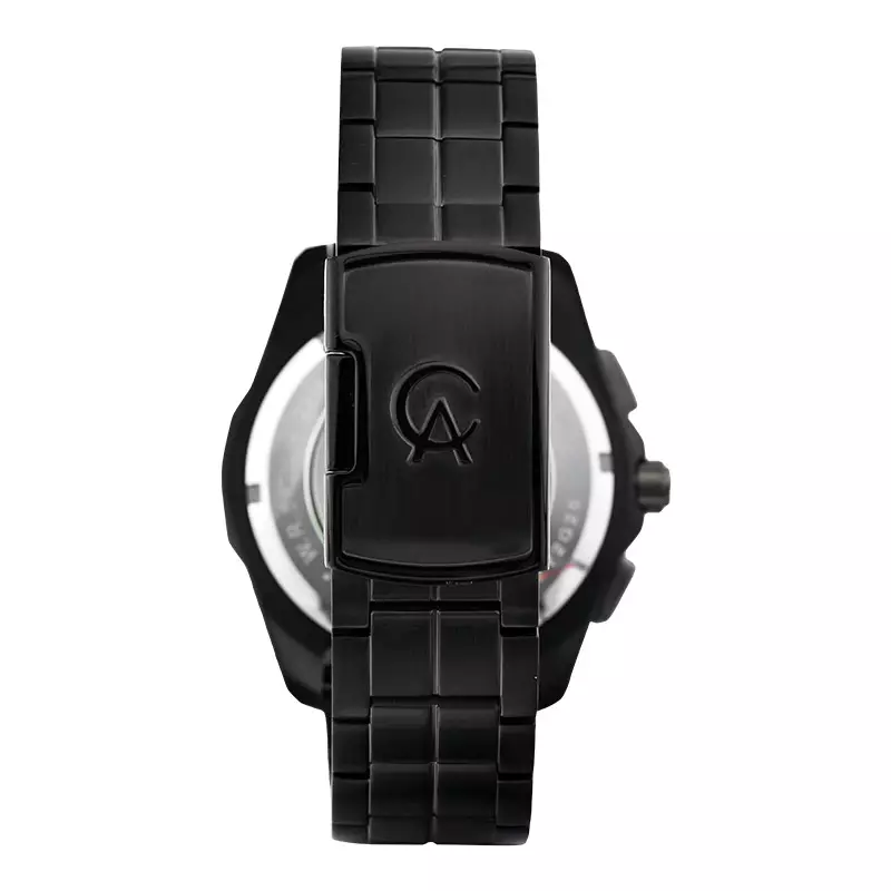 Jam Tangan Pria Alexandre Christie Chronograph AC 6663 MC BGBBA Men Black Dial Black Stainless Steel Strap