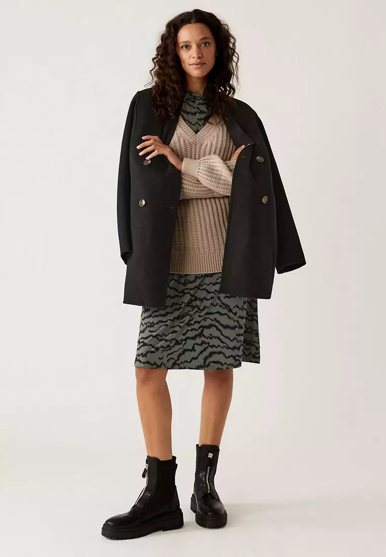 Jersey Printed High Neck Skater Dress