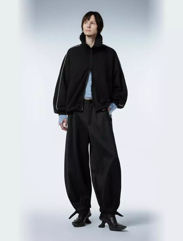 Relaxed Fit Wool Casual Trousers