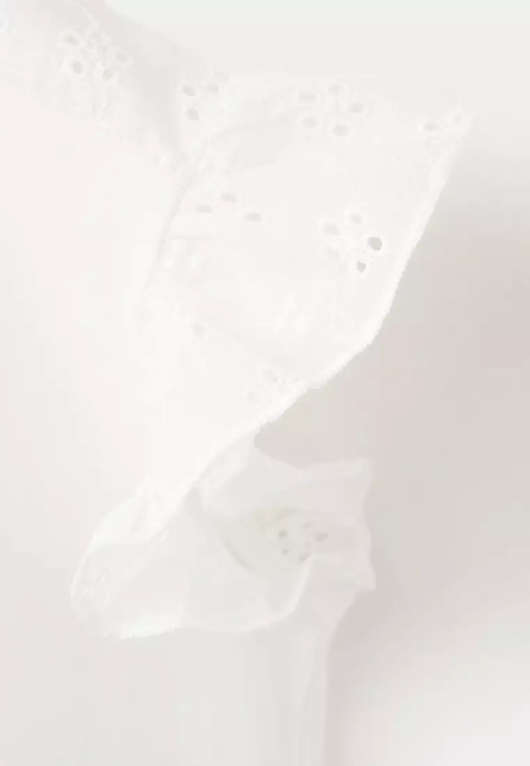 Ruffle Top with Embroidered Details