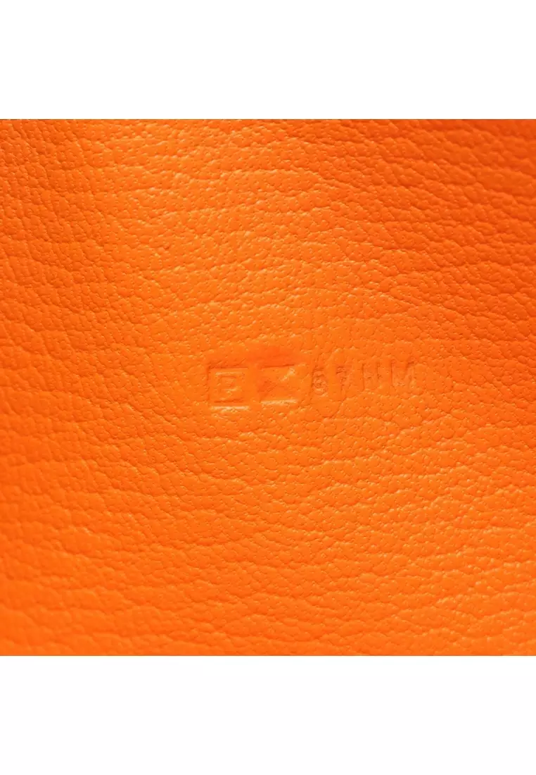 Pre-Loved Hermès Azap Long silk in Feu round zipper long wallet Chevre orange silver hardware □P stamp