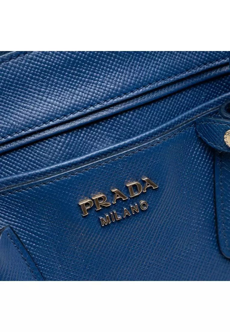 二手 Prada Saffiano Cuir 雙拉鍊手提包