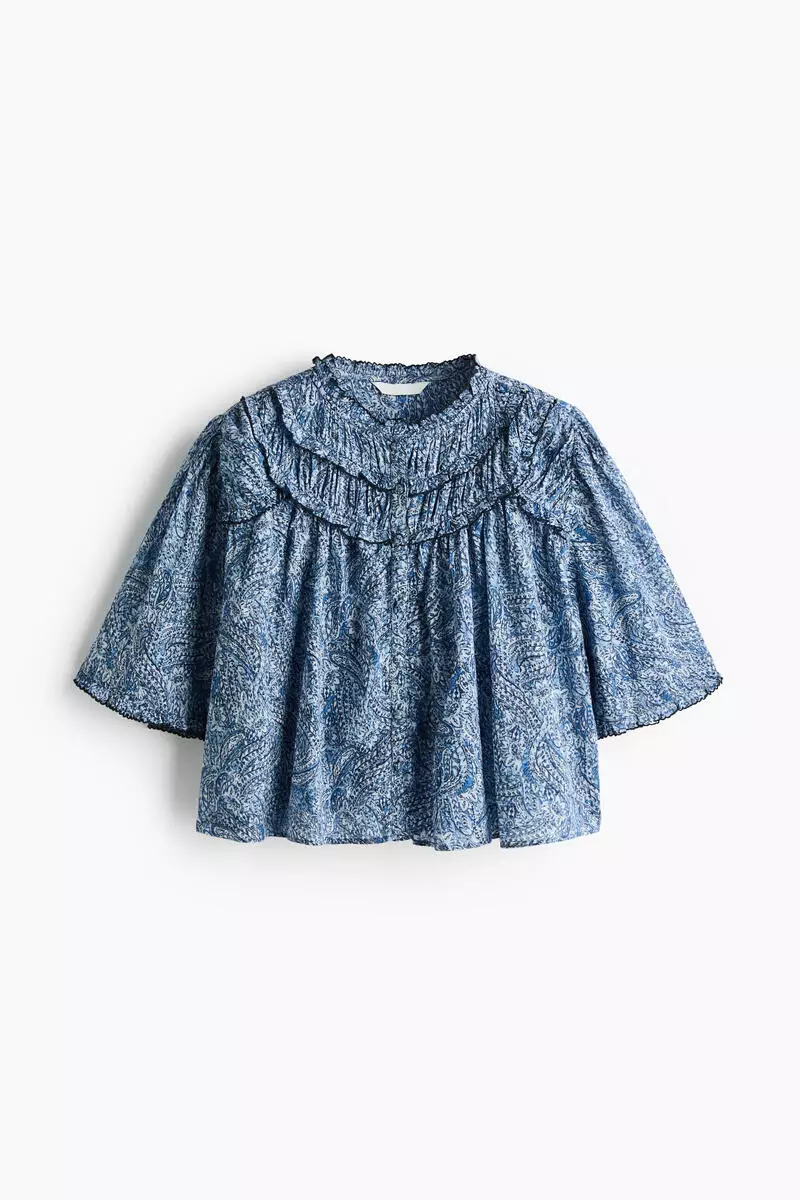 Ruffled cotton blouse