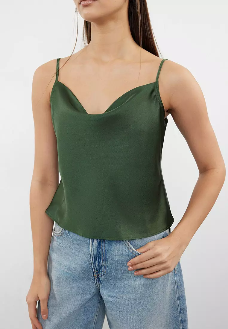 Cowl Neck Satin Slip Top
