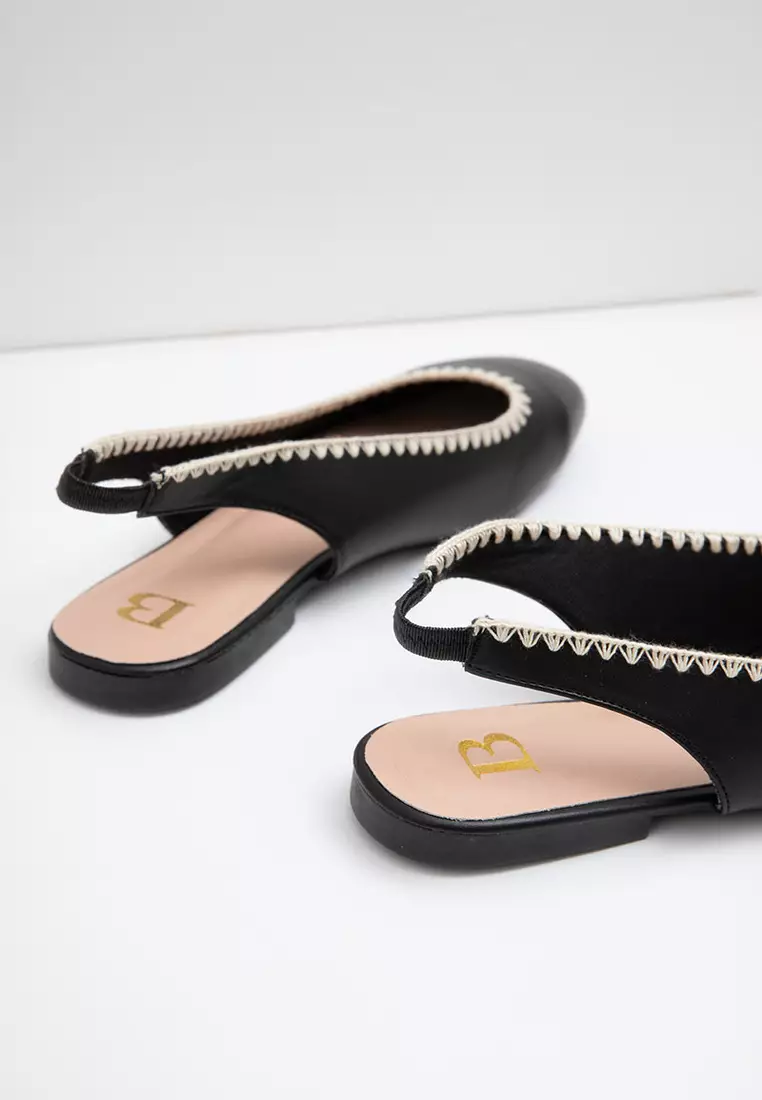 Sofia Manara Slingback Flat Black
