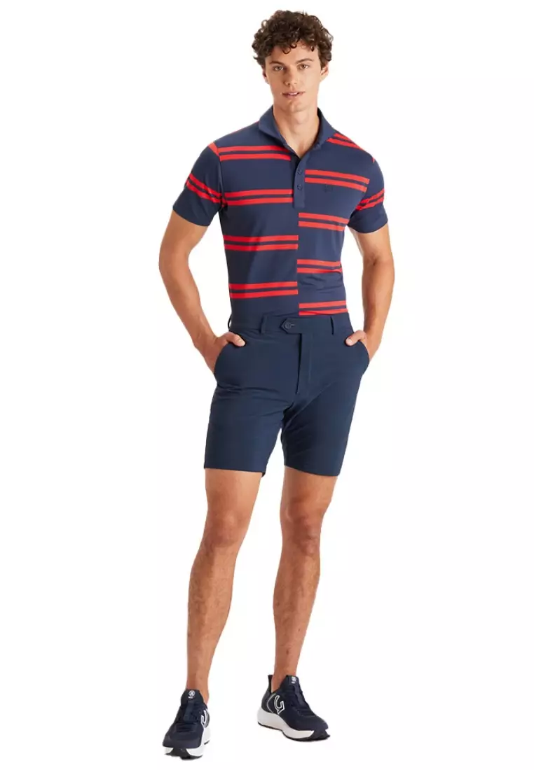 G/FORE Men's Offset Stripe Tech Pique Polo