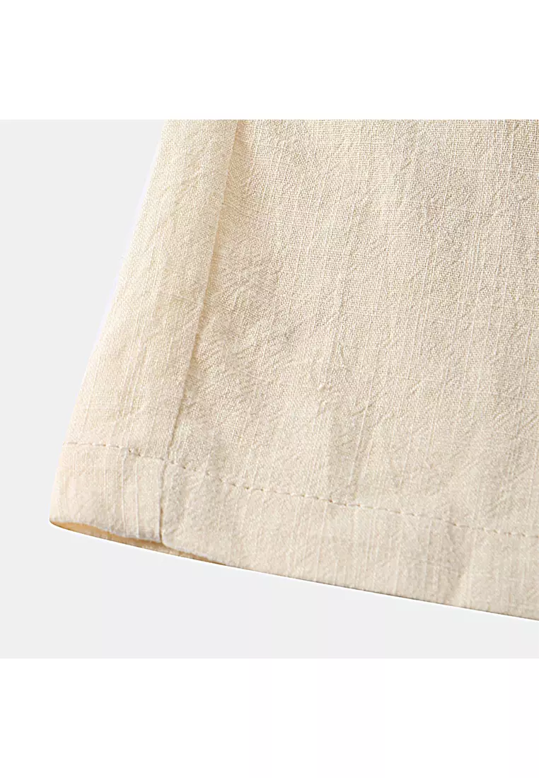 Cotton Linen Solid Color Beach Shorts YL-DK01