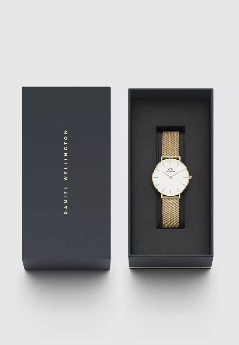 Petite Evergold 32mm Watch White dial Mesh strap Gold Female watch Ladies watch Watch for women DW