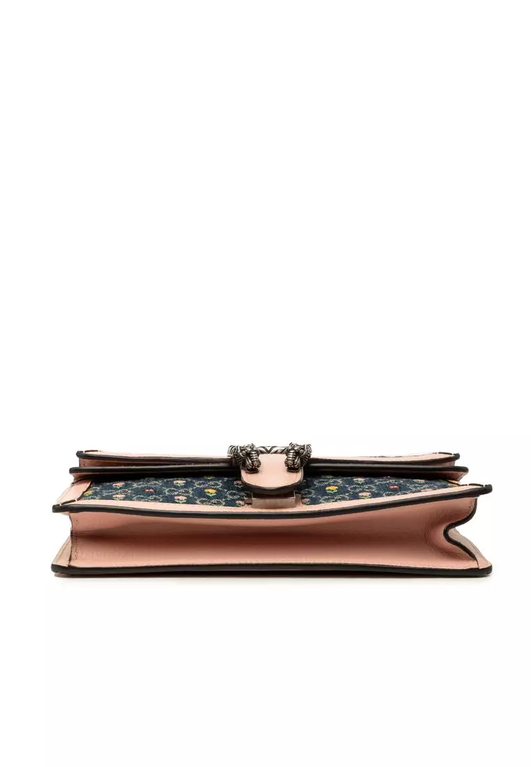 Pre-Loved Gucci Limited Edition Medium Gg Denim Embroidered Floral Dionysus Crossbody
