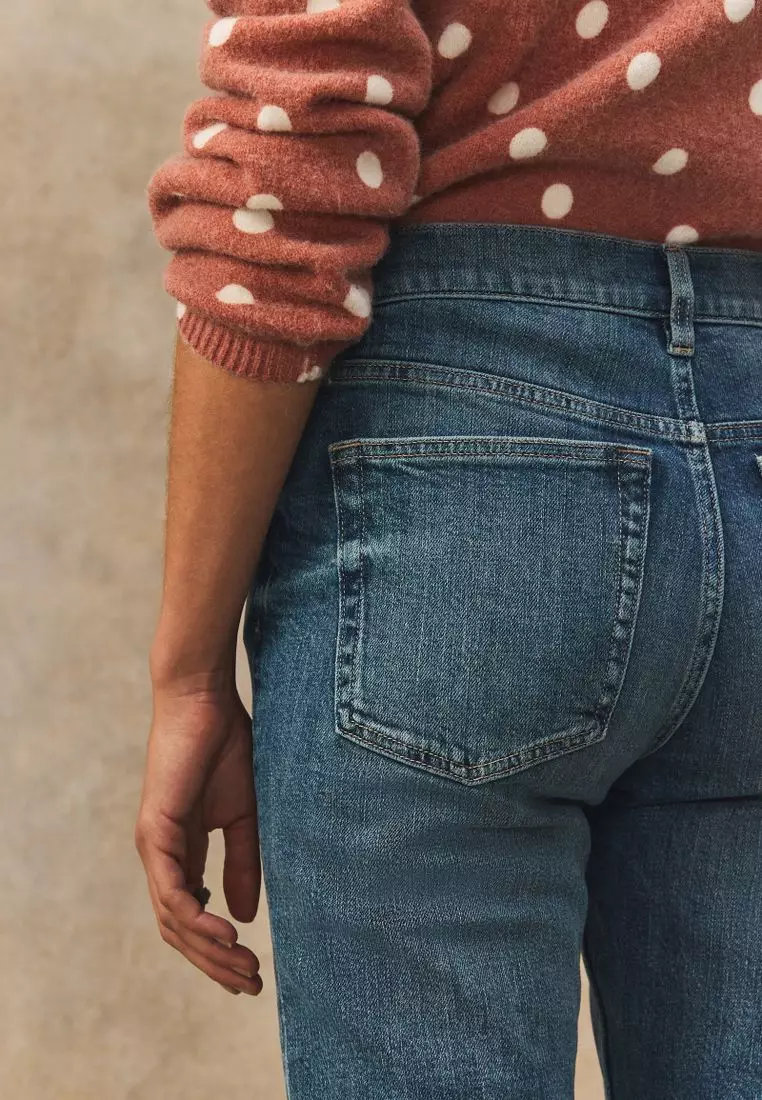 Cropped Denim Capri Shorts