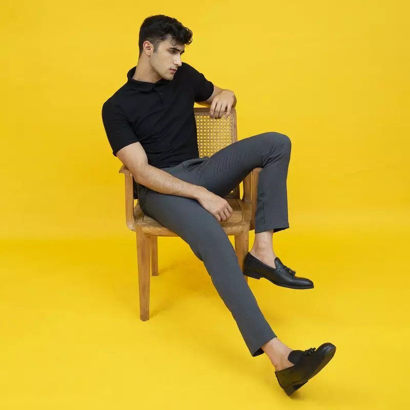 Sepatu kulit pria formal pantofel Tassel loafer hitam houseofcuff