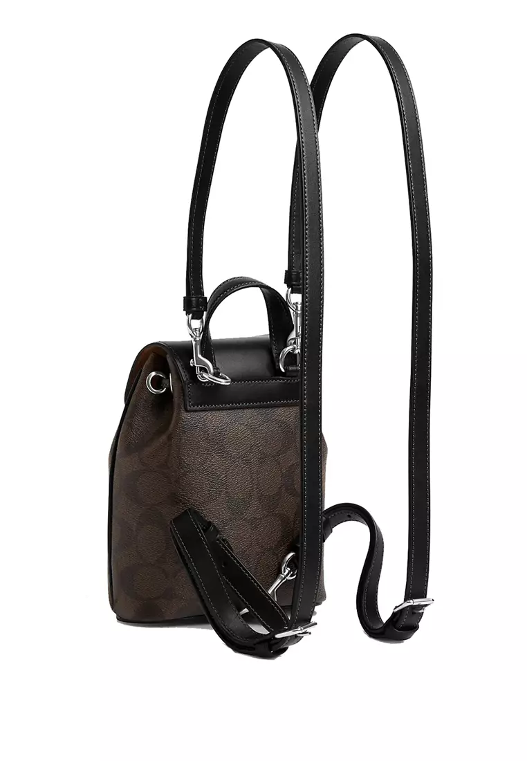 Coach Amelia Convertible Backpack In Signature Canvas Brown Black CL458