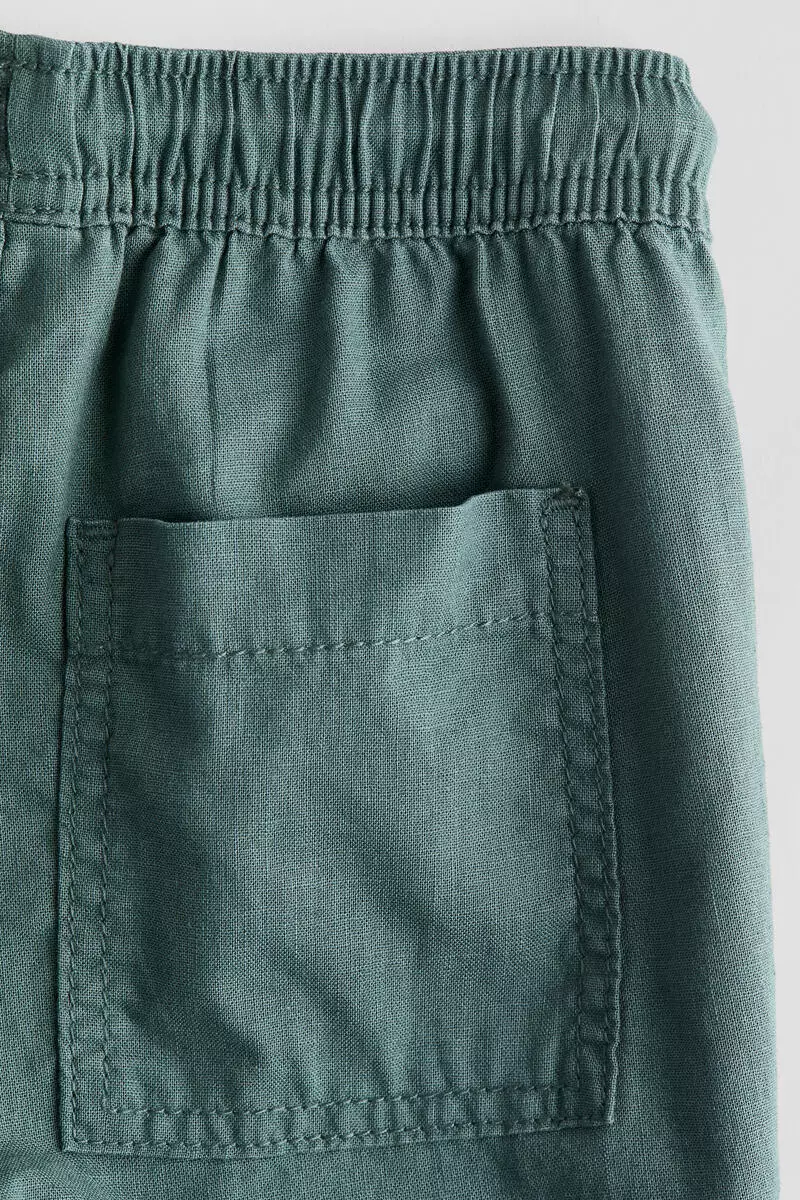Linen-blend trousers