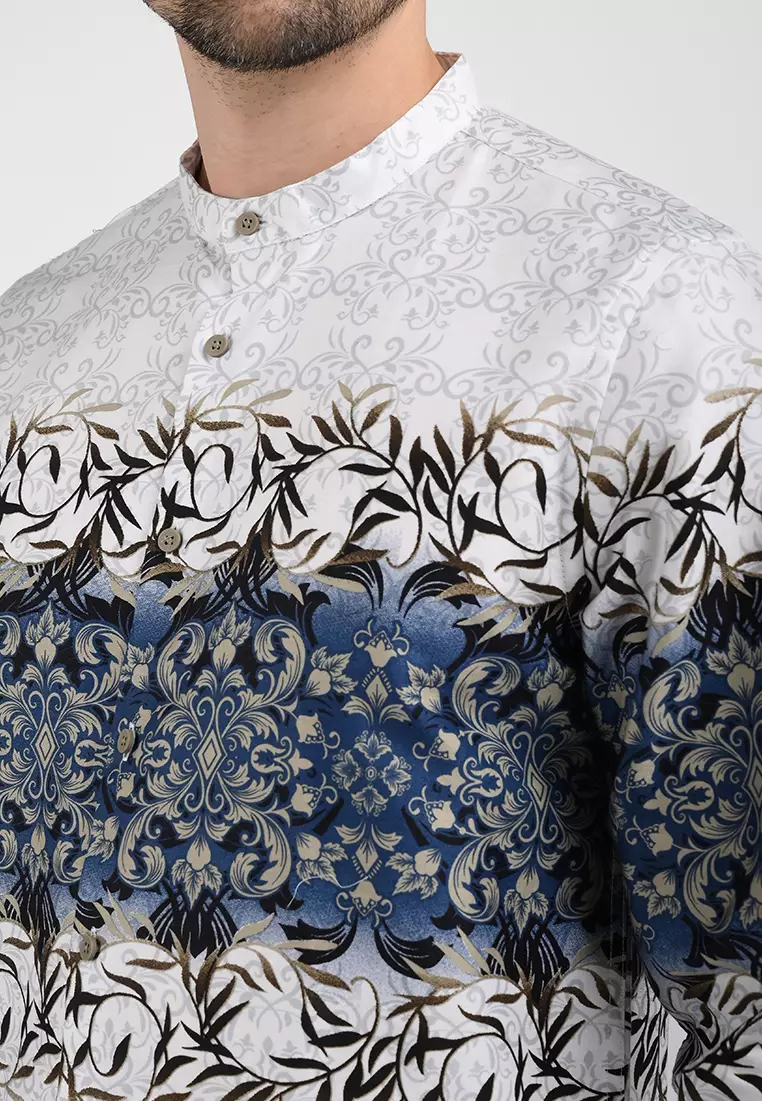 MOC Kemeja Batik Shanghai Lengan Panjang Pria HOGAN-WHITE