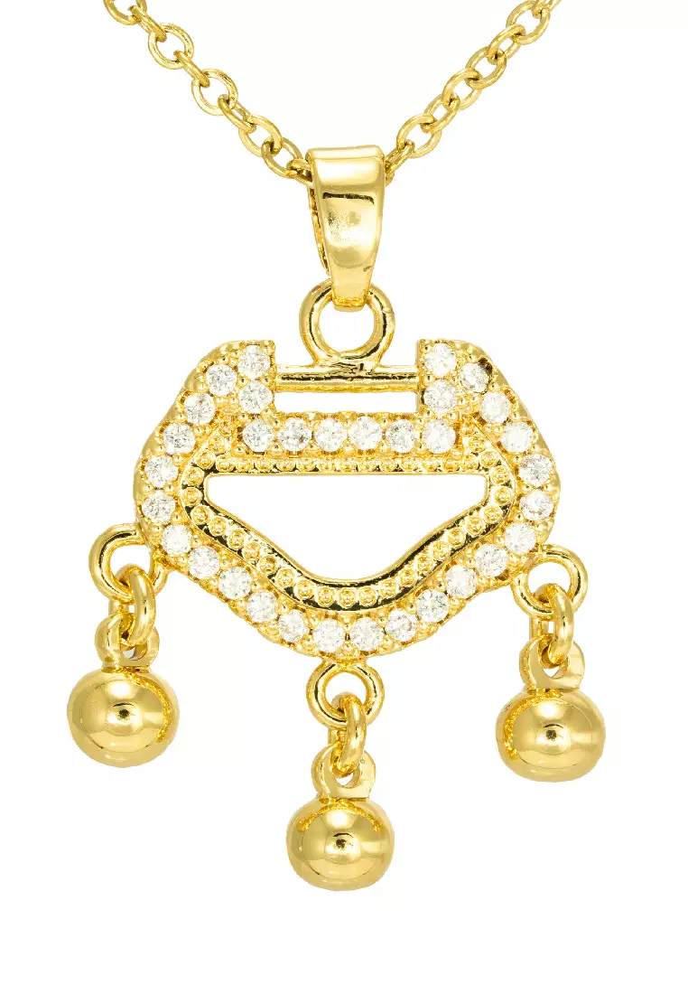 Gold necklace cheap lock
