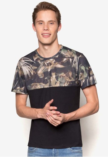 迷彩印花拼接esprit 台北T 恤, 服飾, 服飾